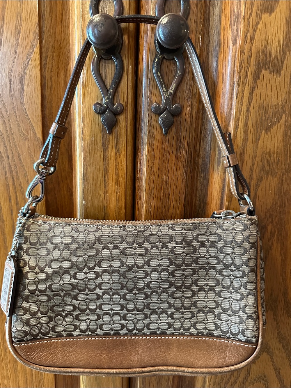 Coach Brown Signature Canvas and Leather Shoulder Bag